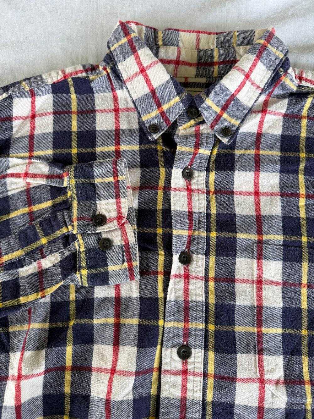 L.L. Bean Scotch Plaid Flannel Button Down Shirt Men's XL-Tall Lumberjack Cabin
